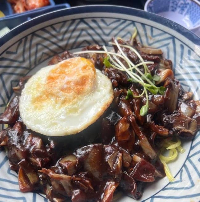 Korean jajangmyeon black bean noodles at DOYA